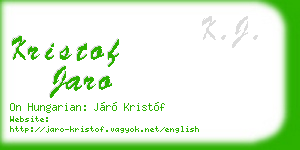 kristof jaro business card