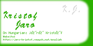 kristof jaro business card